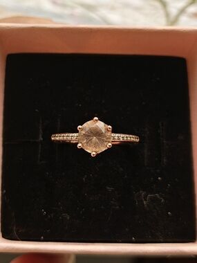 Pandora Rose Gold Ring with Pink and Clear Stones